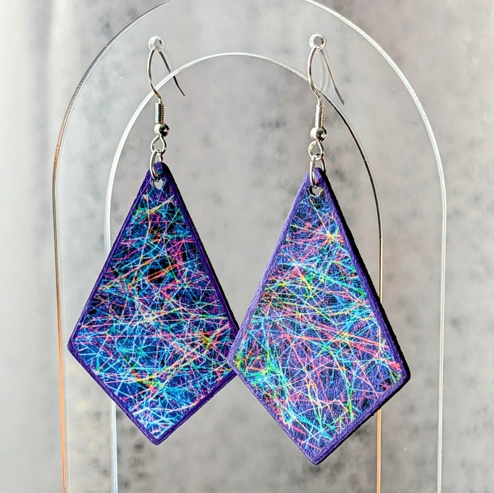 "Science of Sound" Earrings, National Geographic Magazine Handmade Decoupage Art